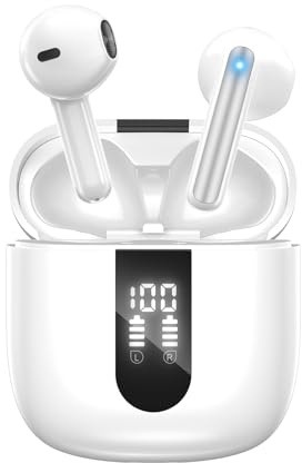 JBES Cuffie Bluetooth, Auricolari Bluetooth 5.4 In Ear Stereo con 4 Microfono ENC, 60 Ore Cuffiette Wireless Cancellazione Rumore, IP5 Auricolare per iPhone e Androide, Earbuds (Rosso)