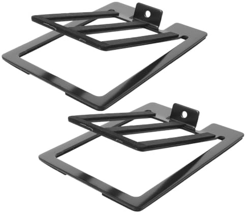HEALSOPTHY 1 Pair Desktop Studio Monitor Speaker Stands with 15 Degree Tilt Metal Slip Resistant Speaker Riser Desk Mount for Home Office and Computer Audio