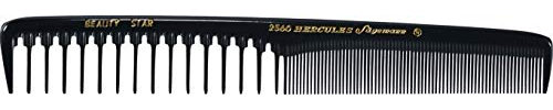 HERCULES SÄGEMANN - 2560 Kamm | Hochwertiger 7 Zoll Haarschneidekamm mit teils extraweiter Zahnteilung | Vereinfacht Haare schneiden mit Messer, Schere und Haarschneidemaschine | Farbe: Schwarz