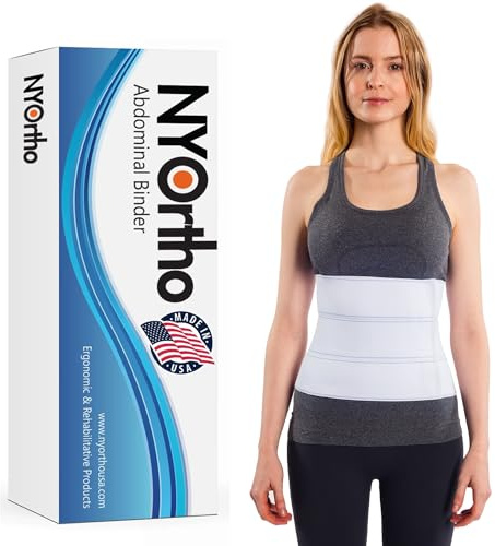 NYOrtho Post Surgery Abdominal Binder (Fits 60¨ - 75¨) - 9 Height, 3 Panel Waist Support Belt for Men & Women - Postpartum Belly Band - Tummy Tuck Compression Garment - MADE IN USA