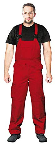 Leber & Hollman Herren Arbeits-Latzhose LH-Bister, 65 % Polyester 35 % Baumwolle 270 g/m2, mit Taschen für Knieschoner, elastischer Gummibund und regulierbare Y-Hosenträger