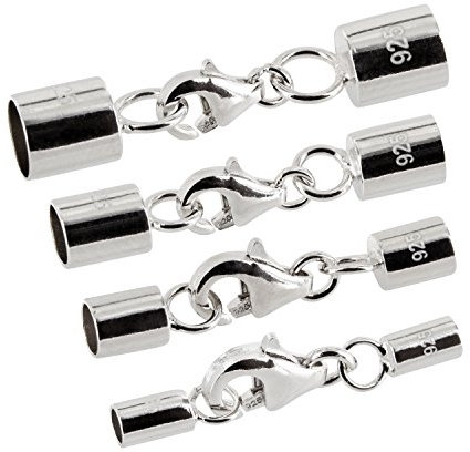 AURORIS - Karabinerverschluss aus 925 Sterling Silber - Loch: 4mm / 1 Stück