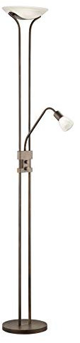 Trio Leuchten LED Fluter Santo II 421910228, Metall rostfarbig antik, Glas alabasterfarbig weiß, 5x 4.5 Watt