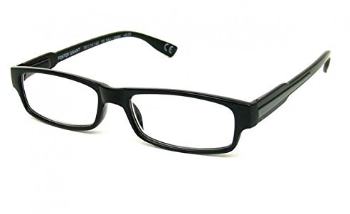 FG Essentials Foster Grant Porter Reading Glasses Strength Plus 3.00, Shiny Black