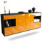 Dekati Sideboard Charleston hängend (180x77x35cm) Korpus anthrazit matt - Front Hochglanz Orange - Push to Open - Leichtlaufschienen