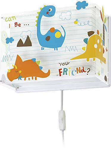 Dalber kinder Wandlampe, Kinderlampe Wandleuchte kinderzimmer Dinosaurier Tiere Dinos, 73458, E27