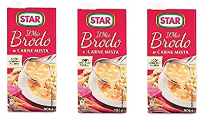 3X Star Brodo Carne Mista brodo liquido misto carne pronto pasti 1 litro
