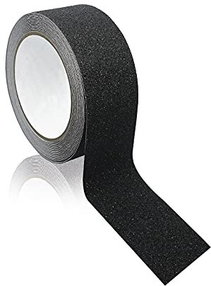 ERBI - Anti-Rutsch Klebeband [50mm x 10m] schwarz - wasserfest für den Innen- und Außenbereich - Anti Rutsch Streifen für Treppe, Leiter, Bad - Antirutsch Streifen, Antirutschband