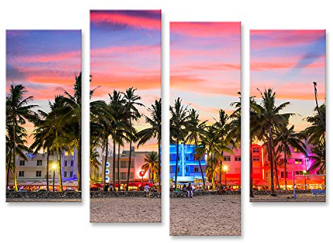 islandburner Bild auf Leinwand Miami Florida Usa Ocean Drive Bilder Wandbilder Poster