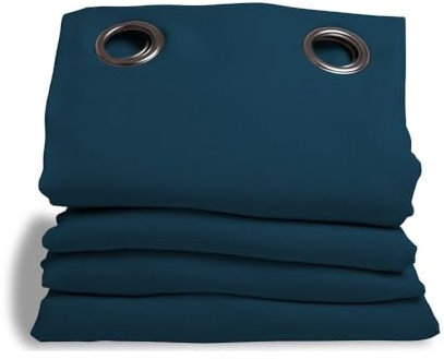 Moondream DecibelControl™ Rideau Anti-Bruit 3en1 | Isolation Phonique | Thermique Hiver+Été | 100% Occultant | Technologie Brevetée | Fabrication UE | Oeillets | Bleu MC56 | 140L x 260H cm