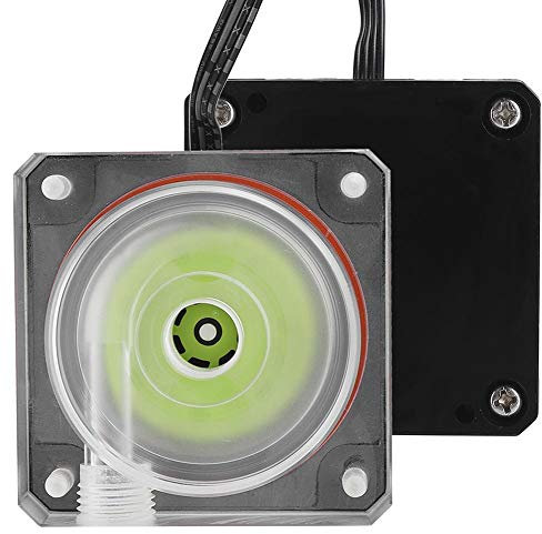 Pompe de Refroidissement par Eau, Pompe à Eau intégrée de Refroidissement par Eau 500L/H, tête de Pompe de 3 mètres d'épaisseur 4 cm Contrôle de Vitesse PMMA PWM, Pompe à Eau silencieuse pour CPU
