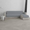 Italian Bed Linen Sofabezug mit Halbinsel, Leinwand, hellgrau, 190 cm