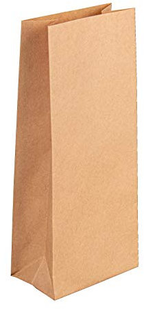 Rayher Papier-Blockbodenbeutel, Kraftpapiertüten, 25 Stück, 10 x 24 x 6 cm, 80g/m2, Papiertüten, mit Standboden, lebensmittelecht, Papiersterne basteln, Adventskalendertüten, 67276521, Braun