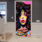 A.Monamour Türtapete Selbstklebend Türfolie Türposter 3D Aquarell Afroamerikaner Frauen Mädchen Afro Haar Abstrakt Vinyl Folie Türdeko Tapete Wandbild Türaufkleber Türtattoo 90 x 200 cm