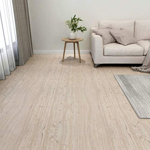 vidaXL 55x PVC-Fliesen Selbstklebend Vinyl-Fliesen Bodenbelag Vinylboden Laminat Dielen Laminatboden Fußboden Fliese Wohnzimmer 5,11m² Hellbraun