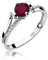 Damen Ring mit Granat 585 14k Gold Weißgold Edelstein Diamanten Brillanten