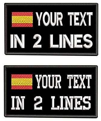 Parches de nombre tácticos personalizados 9 x 5cm Etiqueta de número militar personalizada Parche de bandera de España personalizado para múltiples bolsas de ropa Chaleco Chaquetas Camisas de trabajo