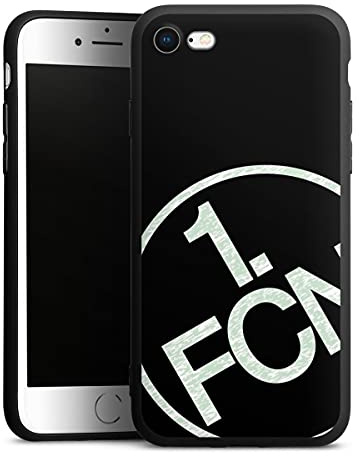 Premium Silikon Hülle kompatibel mit Apple iPhone SE (2020) Handyhülle schwarz Case 1. FC Nürnberg Logo 1. FCN