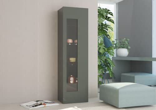möbelando Vitrine Vitrinenschrank Standvitrine Standschrank Beistellschrank Daiquiri I Anthrazit Hochglanz