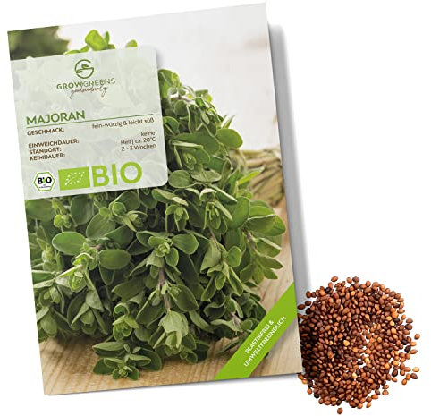 Semi di maggiorana biologiche - Semi di erbe aromatiche da coltivare in cucina, sul balcone, sul orto rialzato e in giardino