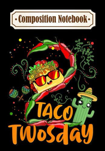 Composition Notebook: Taco Twosday 2nd Birthday chili cactus, Journal 6 x 9, 100 Page Blank Lined Paperback Journal/Notebook