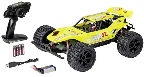 Carson 500404224 1:10 FE Cage Devil XL 2.4GHz 100% RTR - Ferngesteuertes Auto, Offroad Truggy, inkl. Batterien und Fernsteuerung, XL Truggy, Gelb