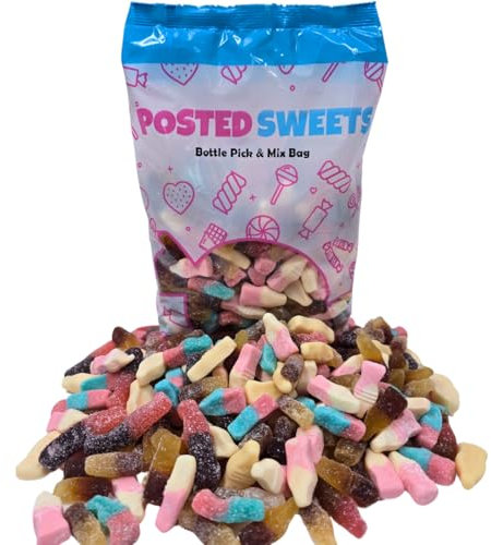 Posted Sweets 700g BOTTLE BAG OF PICK & MIX SWEETS - Large Classic Retro Soft & Chewy Candy Selection Pick n Mix - Gift Bag - Perfect Movie Night Hamper, Treats for Kids, Adults, Birthday Gifts
