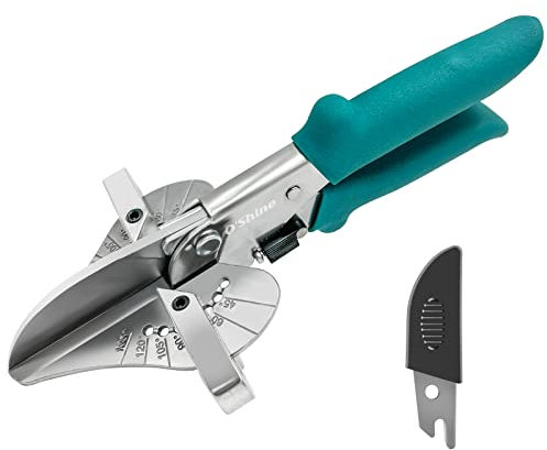 O'Shine Tijeras de inglete para manualidades de corte angular, herramienta de corte de zapatos, herramienta de corte de corte multiángulo de 45 a 135 grados, herramienta manual para madera blanda PVC,
