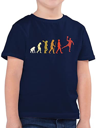 Kinder T-Shirt Jungen - Sport Kleidung - Handball Evolution Vintage Male - 164 (14/15 Jahre) - Dunkelblau - Sportshirt 25. Geburtstag Shirts Tshirt Shirt Kurzarm kindershirts t-Shirts t Junge Jungs