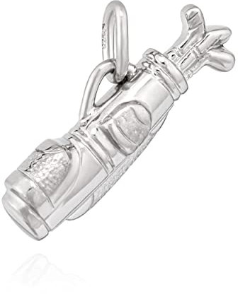 NKlaus 23,6x8,7mm Kettenanhänger Golfsack 925 Silber glanz gesandelt Silberanhänger 13755