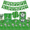 Décorations pour une fête d'anniversaire de football, comprenant une bannière, assiettes en papier, nappe, des serviettes, des gobelets en papier, pour des décorations d'anniversaire, pour 20 invités