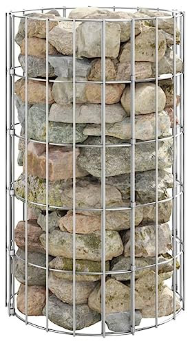 SKM Colonne gabion ronde en acier galvanisé Ø 30 x 50 cm, poids : 2 kg, 152011