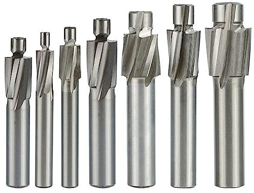 Eighosee Führung Schlitz Senkkopf Schneideisen M3- Fräser 7 Stück 4 Zähne HSS Fräser Zubehör