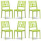 Set 6 sedie in polipropilene TETI, MADE IN ITALY, impilabile, idrorepellente, resistenza raggi UV, design moderno albero della vita per sala da pranzo, cucina, ristoranti, esterno (Verde lime, 6)