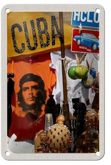 FEMER Blechschild Reise 12x18cm Cuba Karibik Che Guevara Havanna Club Schild
