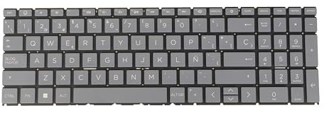 SP - Teclado español para laptop HP 15-fc 15-fc0000 15-fcxxxx 15-fd 15-fd0000 15-fdxxxx N32714-071 NSK-X4SNQ 9Z.NHXNQ.S0S, gris negro sin marco
