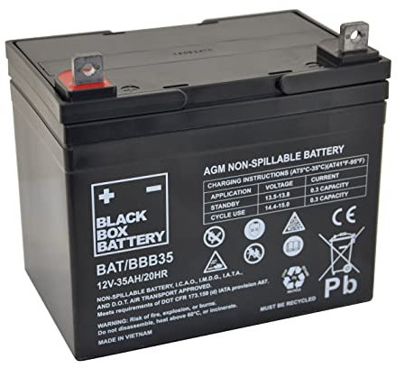 12V 35Ah Black Box Sealed Lead Acid Mobility Scooter Battery