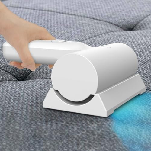 Matratzenstaubsauger, Anti-Milben-Bettstaubsauger mit UV-Licht-Sterilisation, Starke Saugkraft, kabelloser Handstaubsauger für Bett, Sofa, Kissen, wiederaufladbarer Staubsauger für Tierhaare