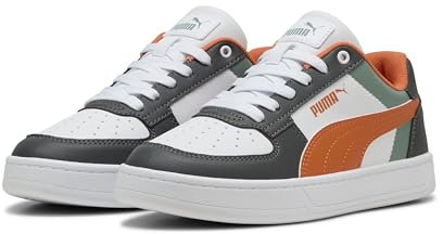 PUMA Unisex Kinder Caven 2.0 Block Jr Sneaker, Green Moon Maple Syrup Puma White, 39 EU