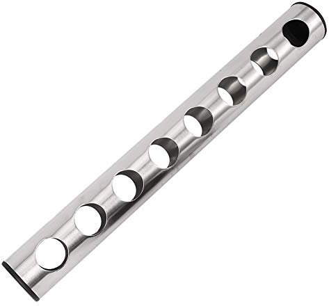 LiebeWH Casier à Vin Support de Bouteille de Vin en Acier Inoxydable Casier à Vin Mural Vertical Porte-Bouteille de Vin Rouge Support pour Fournitures de Bar Domestique (INOX 8 Trous)