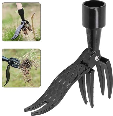 Bufunto New Detachable Weed Puller, Garden Weeder Tool with 4 Claws, Stand Up Weeder Hand Tool, Multi Purpose Weeder Garden Weeding Tool