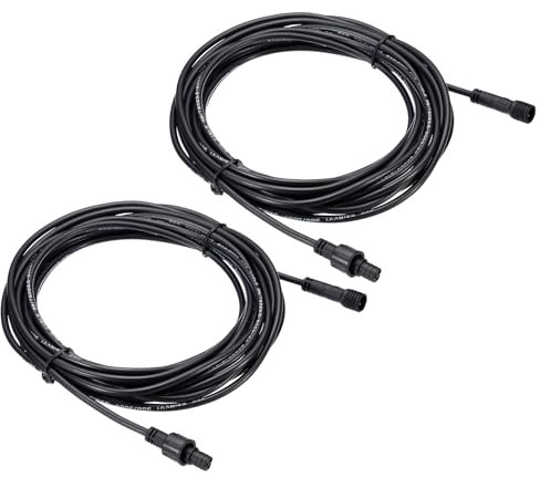 PATIKIL 16.4Ft 3 Pin Extension Cable Wire, 2 Pcs 22AWG Waterproof IP67 Connector with Male and Female at Both Ends for LED Strips, Black