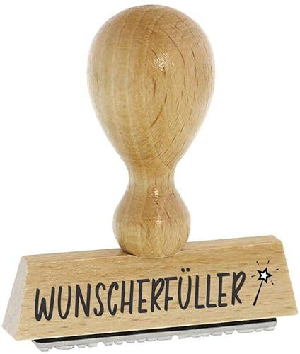 Sprüche-Stempel – WUNSCHERFÜLLER - von Kaufhaus 2010 aus Holz & Gummi, zum Bestempeln von Schriftstücken aller Art, Gruß- und Glückwunschkarten, Textilien und vieles mehr.