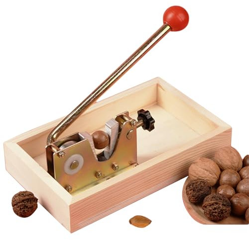 Nussknacker Nußknacker Nusszange Walnüsse Schwerlast, Macadamia Opener Schälmaschine Langlebiger Metallgriff Und Organizer Aus Holz Für Haselnüsse, Paranüsse, Mandeln, Pekannüsse (Basic)