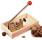 LAIKAIEU Casse Noix Cracker De Coquille Macadamia Opener, Poignée en Métal Durable Et Organisateur en Bois pour La Noisette, Noix du Brésil, Amandes, Pécan, Grenoble (Basique)