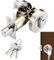 Single Cylinder Deadbolt, Internal Door Lock with Key, Modern Dead Bolts, Round Deadbolt Lock, Zinc Alloy Deadbolts Door Locks, Invisible lnterior Doors Locks for Front Gate (1set)
