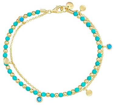 GLANZSTÜCKE MÜNCHEN Damen Armband aus 925/- Sterling Silber mit Türkis