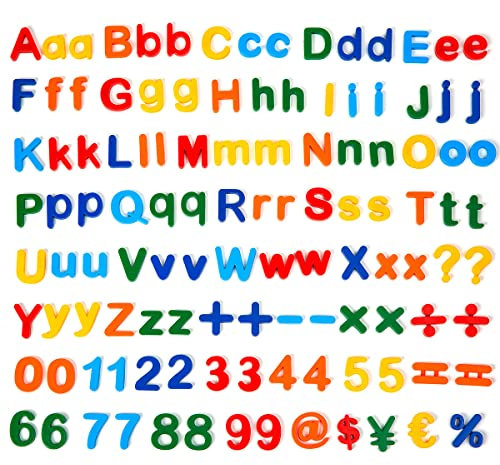 115 PCS Magnetic Letters and Numbers for Children Magnetic Alphabet A-Z Uppercase & Lowercase Letters Math Symbols for Fridge Kids Preschool Learning Counting Spelling Toy
