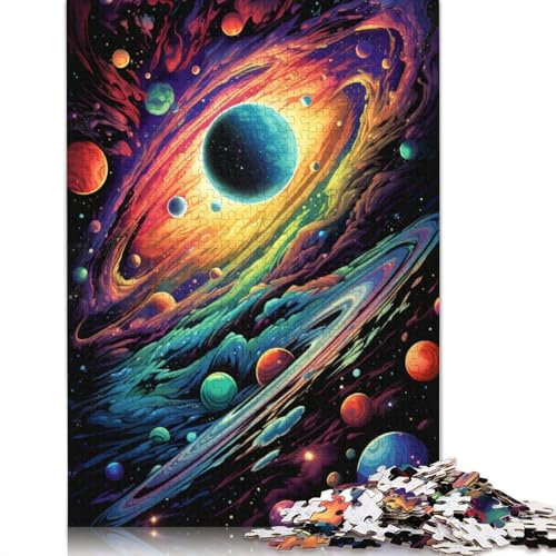 Jigsaw Puzzles for Adults 1000 Basketball Surrounded by Planets Jigsaw Puzzles for Wooden Puzzles Great Gift for Adults 75x50cm