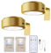 2Stück Picture Lights for Wall with 3 Color Temps, Bild Licht mit Fernbedienung, Kabellos Bilderleuchte, magnetisches LED Wiederaufladbar Malerei Licht, Dimmbare Timer Kunst Display Licht (Gold)